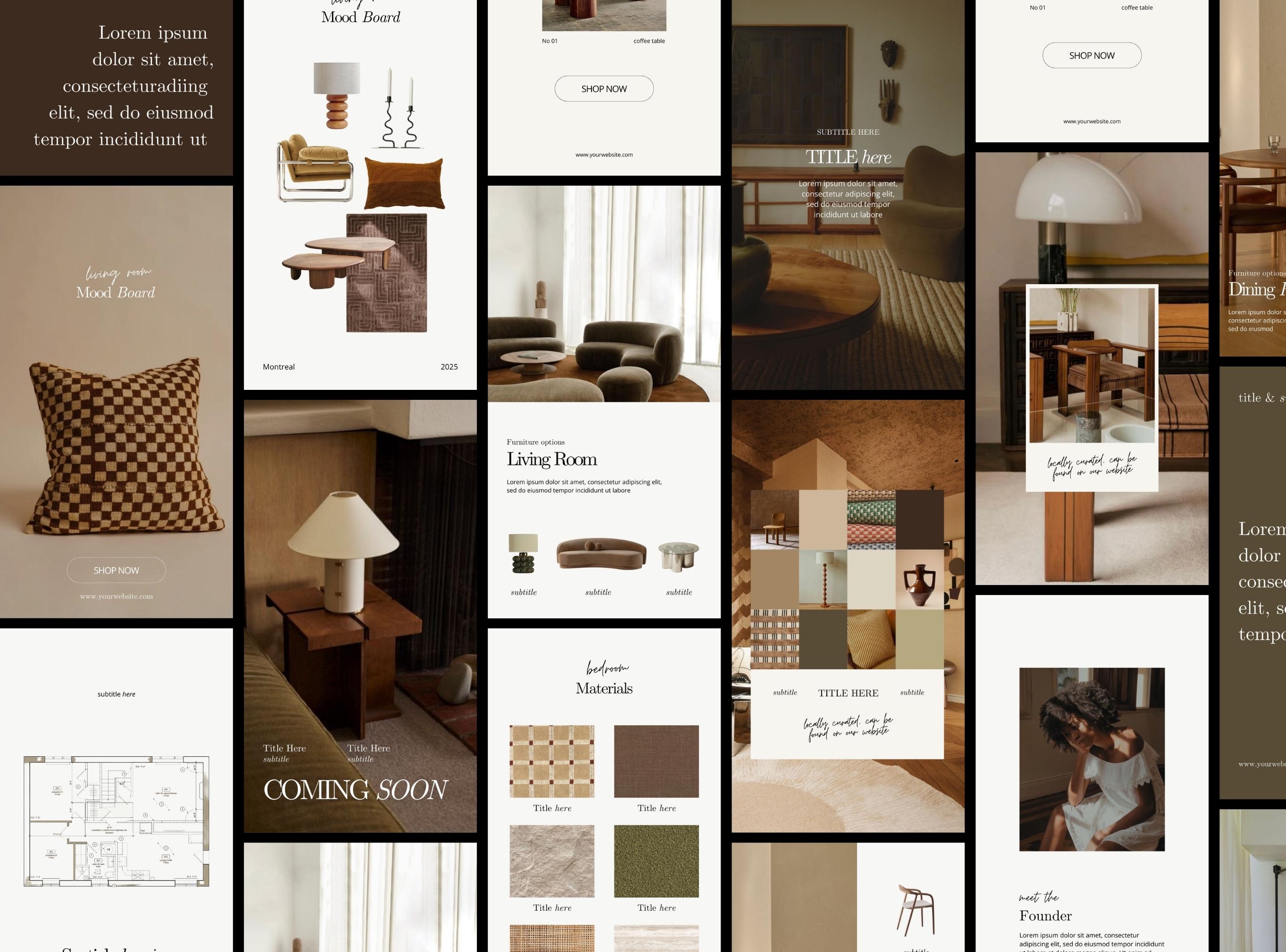 Interior Design Stories Templates, Home Design Social Media Templates ...