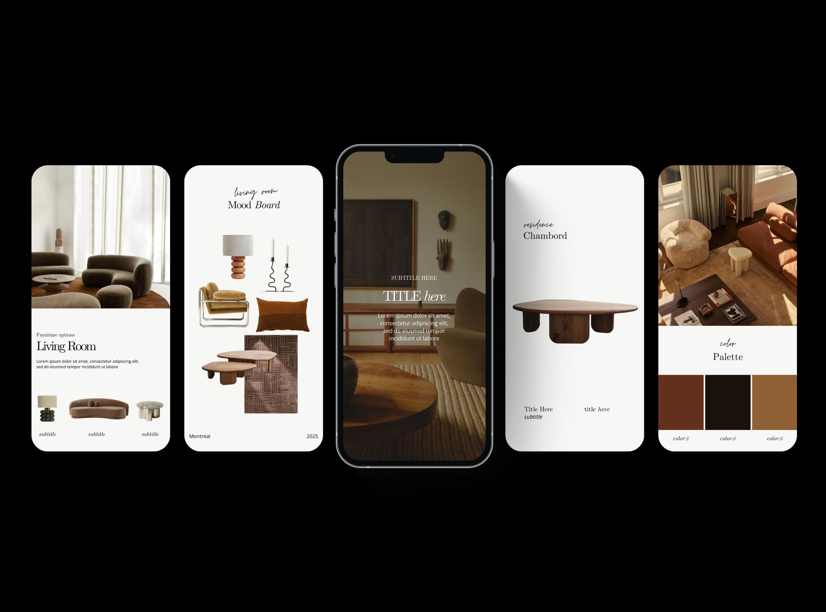 Interior Design Stories Templates, Home Design Social Media Templates ...