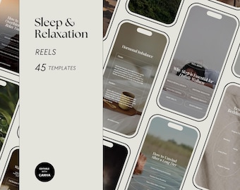 Sleep & Relaxation Instagram Reels: 45 Canva Templates