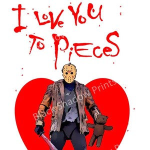 Horror Greeting Card - Jason Vorhees Love You To Pieces