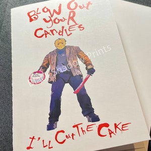 Horror Birthday Card - Jason I&#39;ll Cut the Cake
