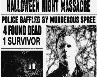Horror Greeting Card - Haddonfield Herald Front Page Michael Myers