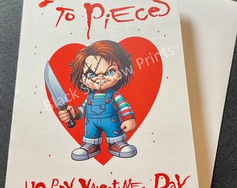 Horror Valentines Day Card Chucky I Love You to Pieces