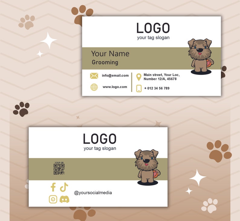 Grooming / Dog / Business Card Template / Printable / Editable