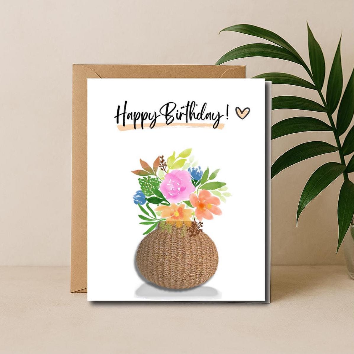 Watercolor Flowers Birthday Card! - Etsy