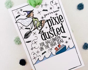 Pixie Dust Gift Tags - Halloween Disney Cruise Gift You've Been Pixie Dusted for Halloween Printable Fill-In Gift Tags