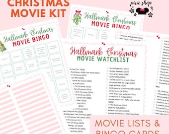 Hallmark kerstfilm bingo en checklistkit (digitale download)