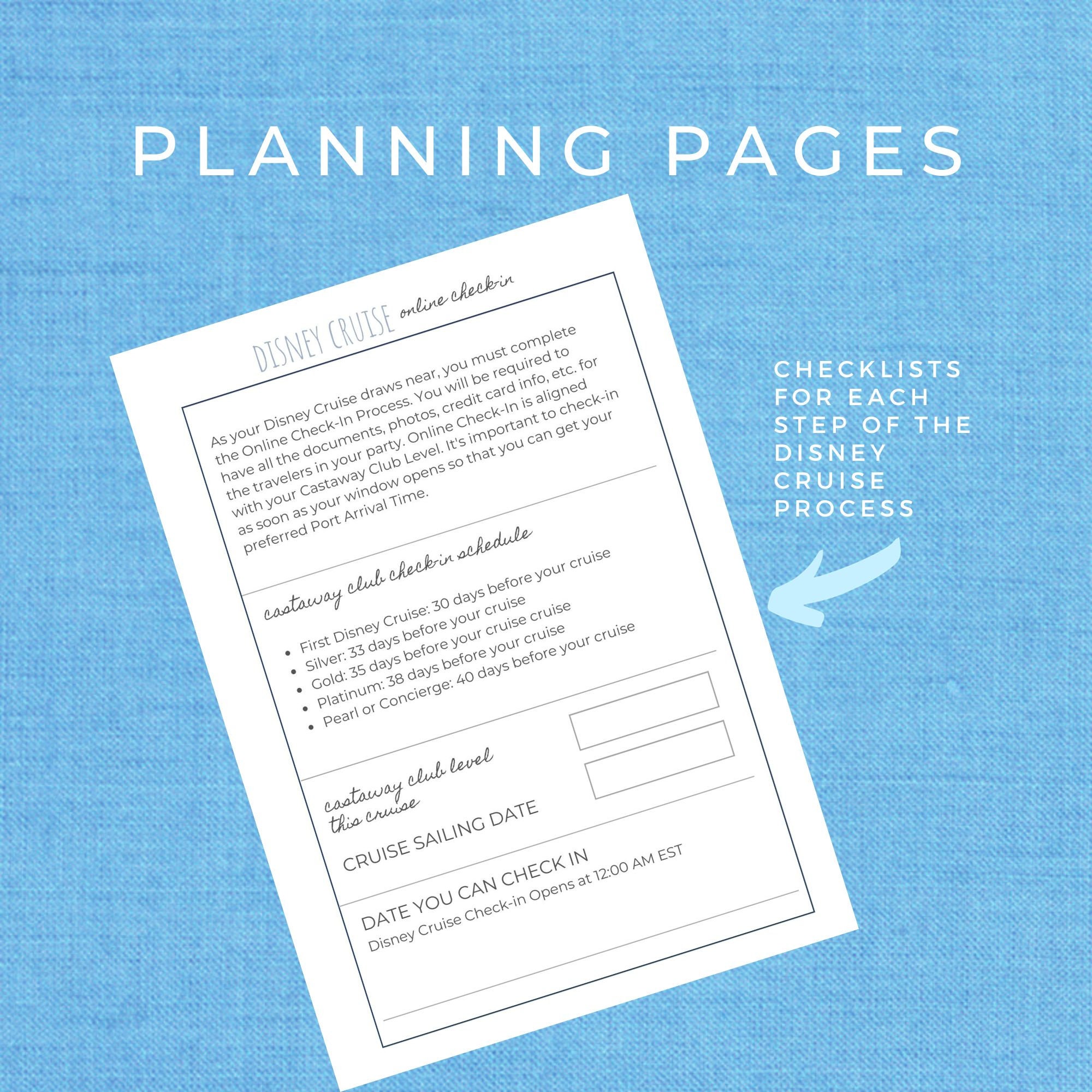 PLANNER Cruise Vacation Planning Worksheets Fill in Printable | 60 ...