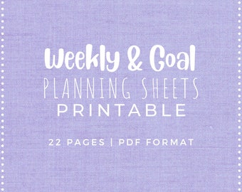 Weekly Planner Printable Sheets Daily Goal Sheets for Planning Digital Download | 22 PAGES