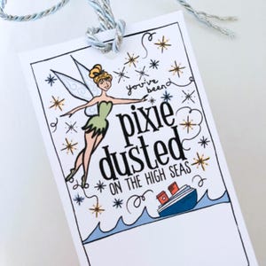 Pixie Dust Gift Tags - Disney Cruise Gift You&#39;ve Been Pixie Dusted on the High Seas - Instant Download PDF Printable Fill-In Tink Gift Tags