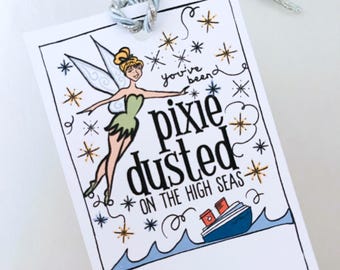 Pixie Dust Gift Tags - Disney Cruise Gift You&#39;ve Been Pixie Dusted on the High Seas - Instant Download PDF Printable Fill-In Tink Gift Tags