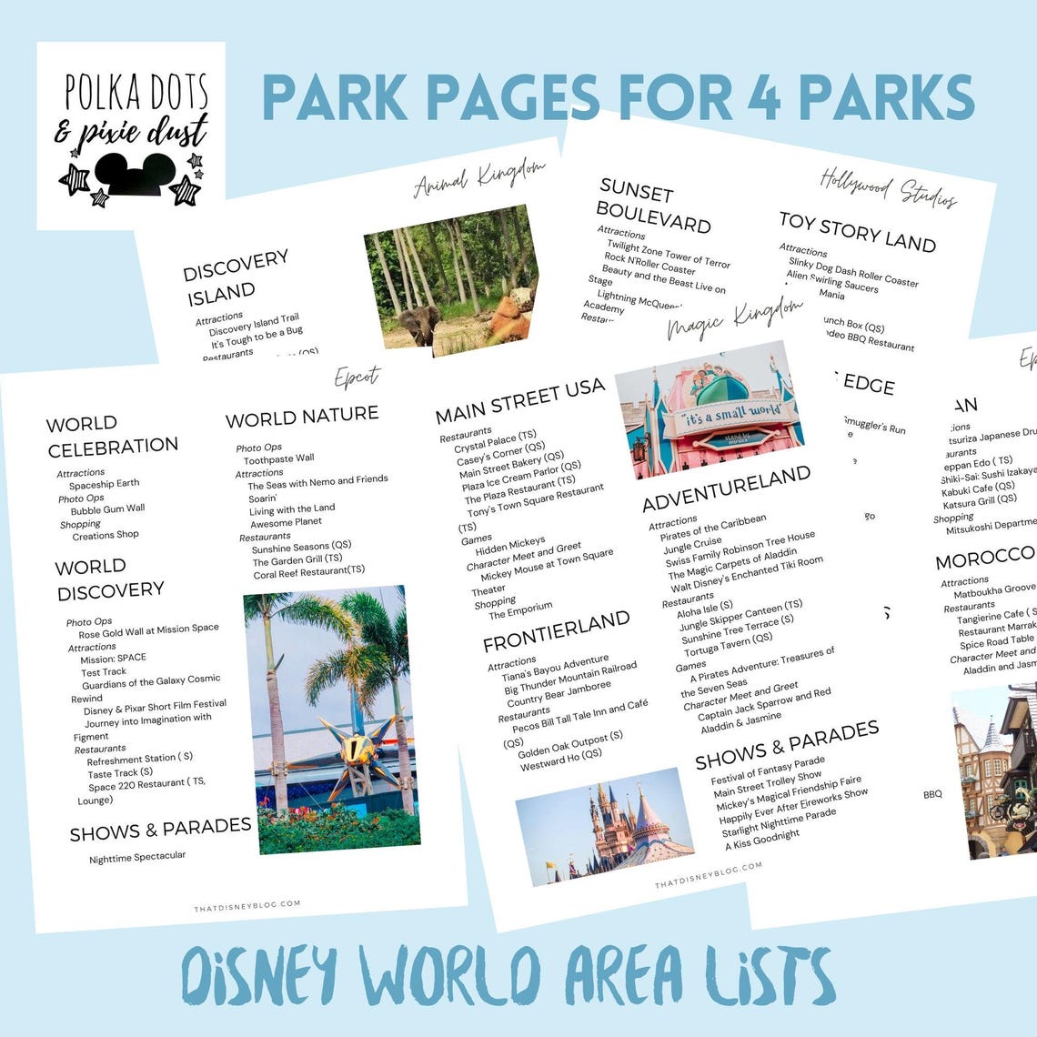 WDW Orlando Theme Park Checklists and Disney Planning Guide E-book WDW ...