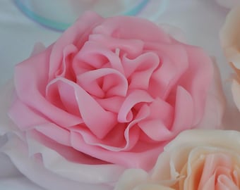 Handcrafted Beeswax Rose Candle, Unscented Flower Candle, Home Decor