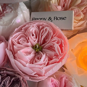 English Rose Flower Candle I Beeswax Candles I Aesthetic Candles I Unscented candle I Gift candle l Home Decor l Rose candle