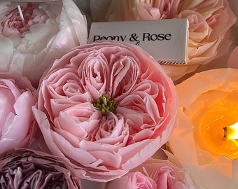 Handcrafted Beeswax Rose Candle, Lightly Scented, Home Decor