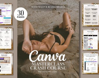 Canva Crash Course with Master and Private Label Rights, MRR/PLR Canva Guide, Done-for-You Canva Course to Resell