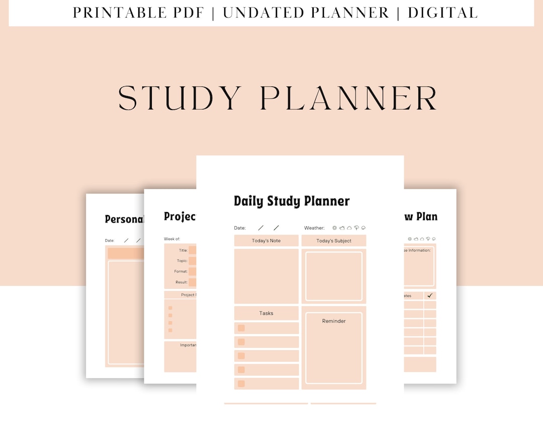 Printable Study Planner, Study Tracker, Assignment Organizer, Homework ...