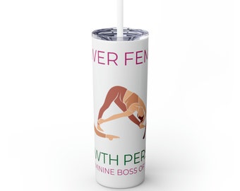 Feminine Boss Fitness - Gobelet d'eau minceur yoga Pilates avec paille, 20 oz