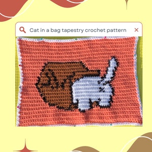 Motif au crochet de tapisserie Chat dans un sac - Tapisserie au crochet - PDF