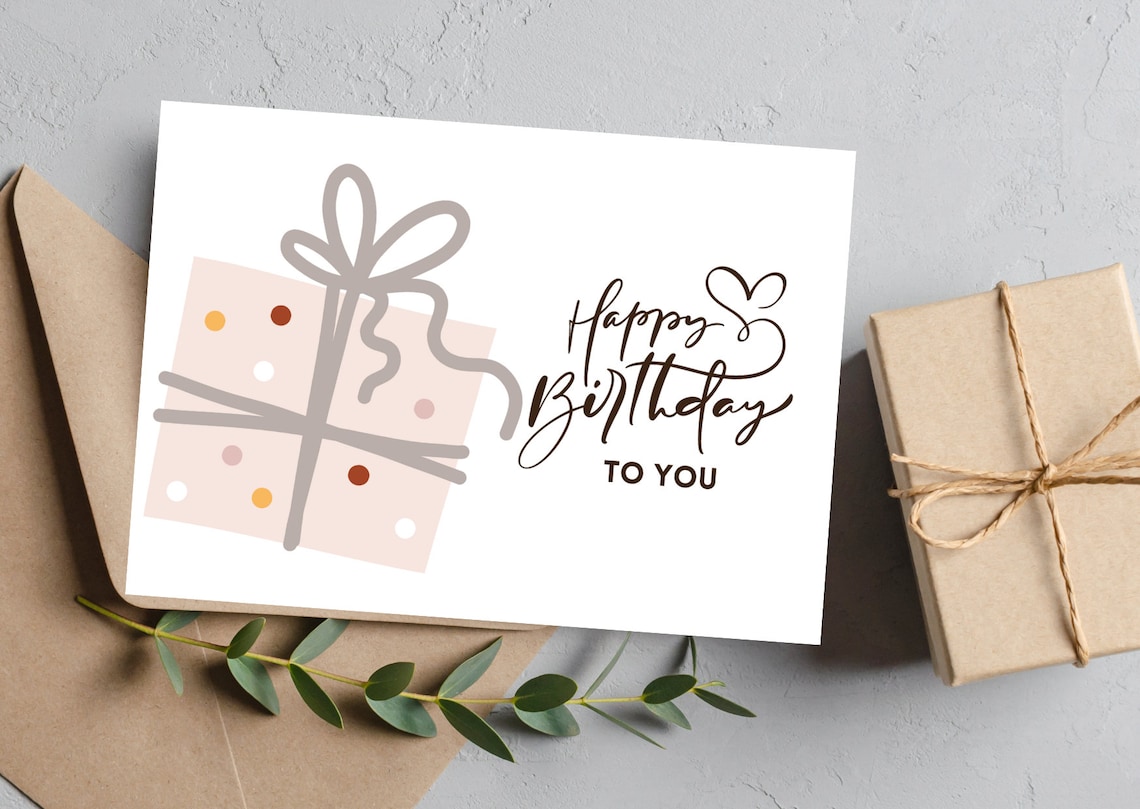 Printable Birthday Card Template – Customizable DIY Design (digital ...