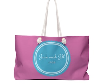 Jack en Jill-weekendtas: roze retro reistas