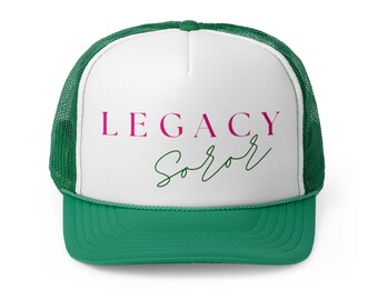 Truckerpet Sorority 1908: roze en groene legacy-snapback