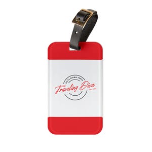 Traveling Diva Luggage Tag - Acrylic Bag Identifier with Leather Strap