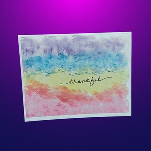 Bunter Regenbogen Dankeskarten, fröhliche Aquarellkunst, Set mit 10 Danksagungskarten mit Umschlägen, leere Innenseite für persönliche Nachrichten