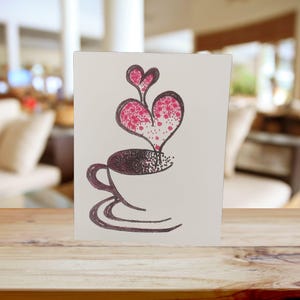 Kaffeetasse Karten-Set | Blanko Karten für Kaffeeliebhaber | Moderne Kunst | Dankeschön Notizen | Kaffee Briefpapier Set | Schreiben und Verschenken von Briefpapier