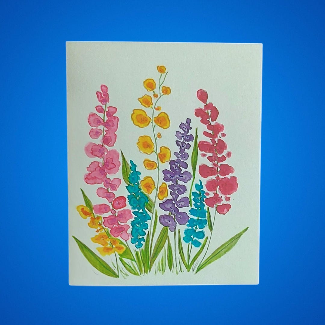 Watercolor Floral Greeting Card Set of 10 With Envelopes: Handmade ...