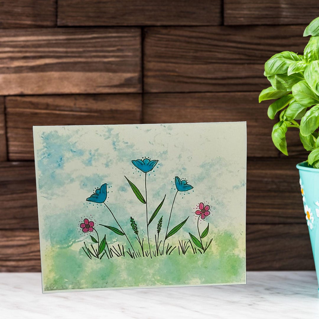 Handmade Watercolor Floral Greeting Card Set of 10: Blank Note Cards ...
