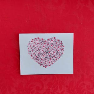 Handmade Heart Card Set of 10 - Unique Heart Design with Dotted Pattern - Love Greeting - Blank Inside for Personal Messages