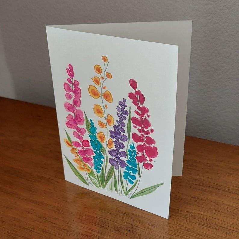 Watercolor Floral Greeting Card Set of 10 With Envelopes: Handmade ...