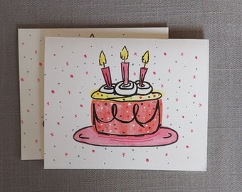 Lot de cartes pour gâteau d'anniversaire, cupcake et ballons | Cartes de voeux colorées pour l'envoi de lettres et de cadeaux | Designs originaux | 10 cartes, 5 motifs