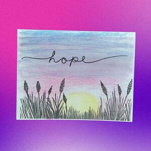 Wenskaart schilderachtige zonsondergang, briefpapierset wilde bloemen, inspirerende aquarelkaarten blanco binnenkant voor het verzenden van brieven, cadeaus en bedankjes