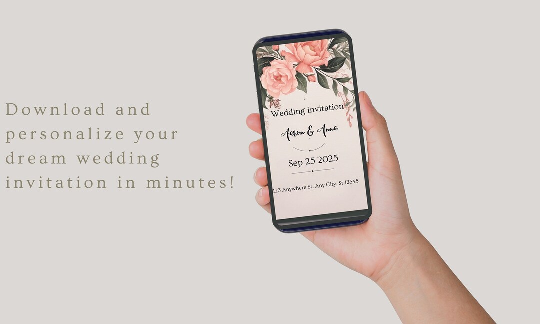 Digital Wedding Invitation, Digital Invite Design, Mobile Invitation ...