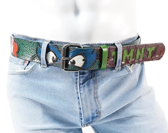 Ninja Turtles TMNT casual leather belt for men size 33 to 36 Limited 1 of 1