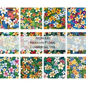 Patrones florales hawaianos sin costuras