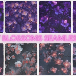 Cherry Blossom Seamless patterns SVG PNG