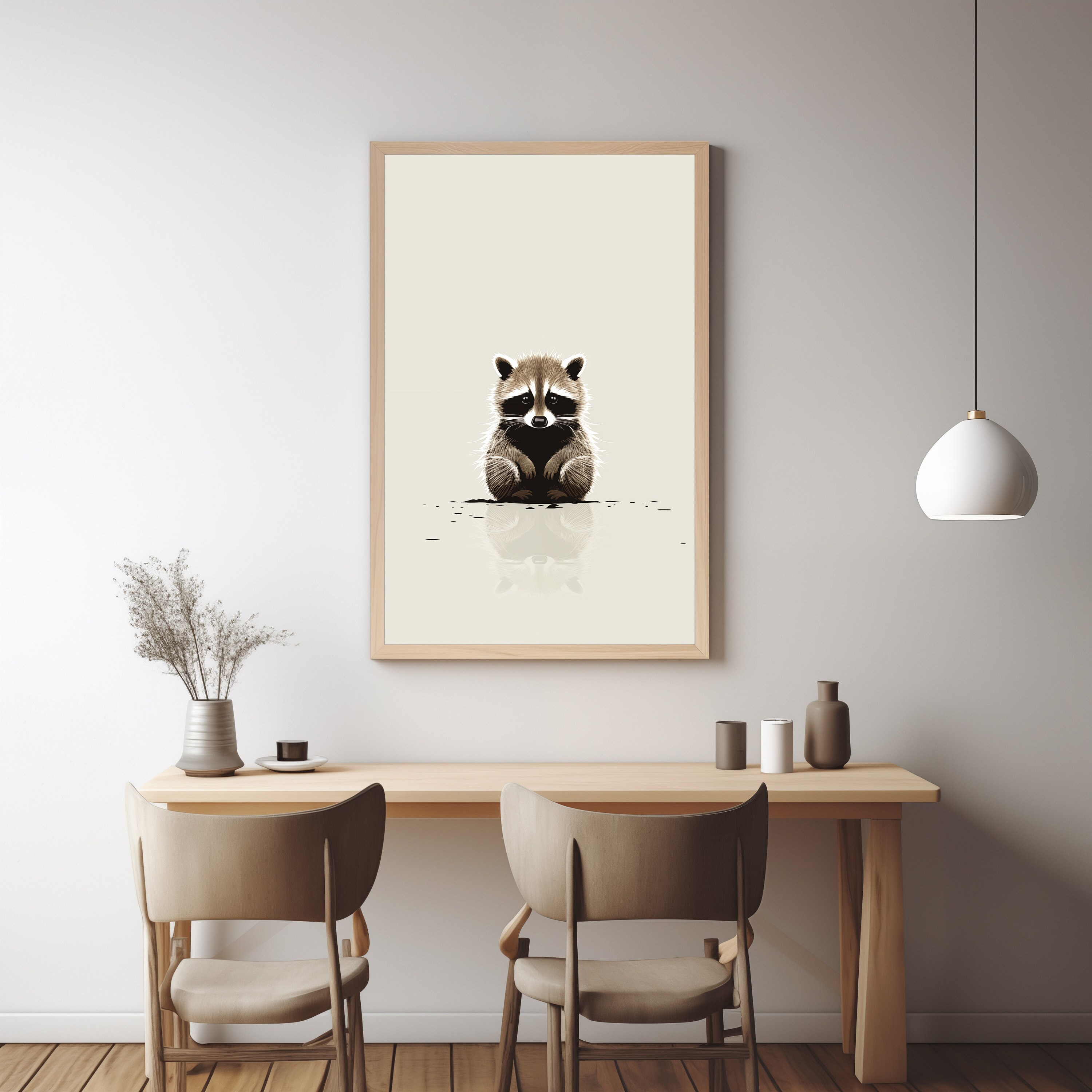 Cute Raccoon Poster, Raccoon Printable Art, DIY Digital Artwork ...
