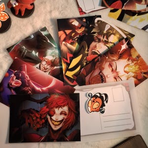 Cartoline dell'hotel Hazbin e HELLUVA BOSS - Stolas, Striker, Alastor, Adam, Lucifer