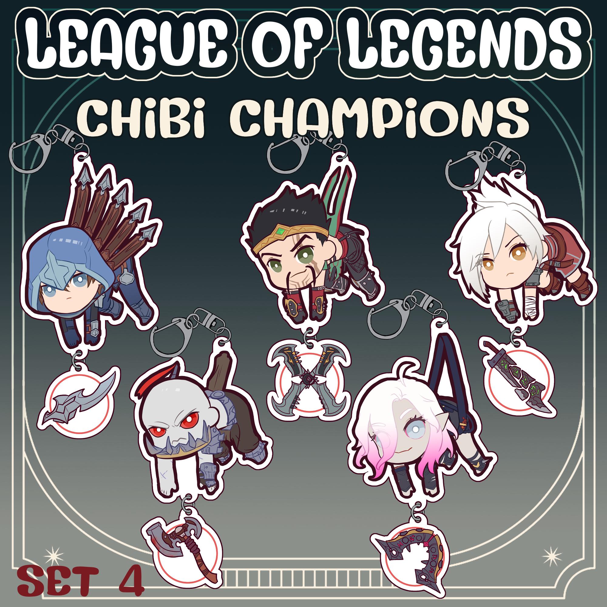 League of Legends | Chibi Champs Set 4 | Acrylic keychain Charm | Briar, Draven, Riven, Sion, Talon