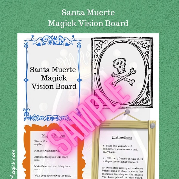 Santa Muerte Magick Vision Board téléchargement numérique