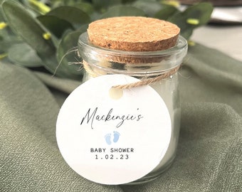 Baby Shower 2" Favor Tag, Baby Boy, Shower Blue Favor Tag, Modern Shower Tag, Personalized Baby Shower Tag, Includes Sting
