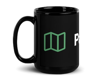Taza con el logotipo de Pastmaps - Negra