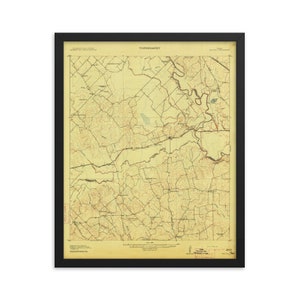 Gay Hill Texas 1914, vecchia mappa d'archivio di Gay Hill, stampa su carta spessa opaca incorniciata (8x10, 16x20), arte della parete, regalo per gli appassionati di storia