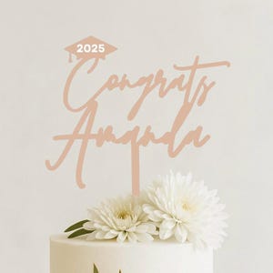 Custom Graduation Cake Topper – Personalized Grad Cake Topper, Class of 2025 Graduation Party Decor, Senior Celebration Cake Decoration