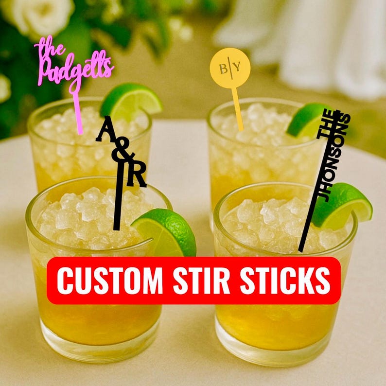 Custom drink markers wedding stir sticks personalized cocktail stirrers party drink sticks engraved bar accessories unique wedding favors bride and groom swizzle sticks stylish drink tags celebration drink toppers event bar decor custom initials drink stirrers festive drink picks elegant party details reception drink accessories plastic stir sticks for cocktails bridal shower drink sticks bachelor bachelorette party drink swizzle unique custom bar accents wedding drink details