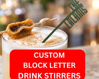 Custom Personalized Drink Stirrers - Elegant Cocktail Stir Sticks for Weddings, Birthdays, Corporate Events, Events - (6 Inches)
