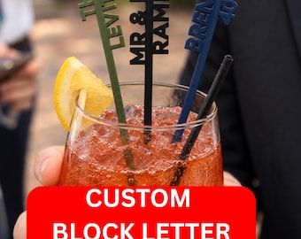 Custom Personalized Drink Stirrers - Elegant Cocktail Stir Sticks for Weddings, Birthdays, Corporate Events, Special Events - (6 Inches)